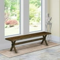 thumbnail image 2 of Pemberly Row X-Style 15x72" Wood Dining Bench in Jacobean Brown, 2 of 5