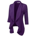 thumbnail image 2 of Doublju Women's Lightweight Thin 3/4 Sleeve Open Front Blazer with Plus Size, 2 of 4