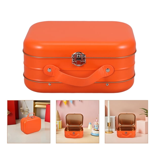 RUNROTOO Caja Metálica Rectangular Para Guardado Portátil Con Asa Y