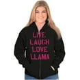 thumbnail image 3 of Live Laugh Love Llama Alpaca Humor Womens Plus Size Graphic Zipper Hoodie Brisco Brands 2X, 3 of 5