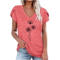 thumbnail image 1 of Birdeem Mode Femmes Été Col en V Manches Courtes T-Shirt Imprimé Décontracté Blouse, 1 of 1