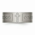thumbnail image 4 of Titanium Cross Design Flat 8mm Brushed Band Size: 9; for Adults and Teens; for Women and Men, 4 of 7