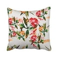 thumbnail image 1 of BOSDECO Green Vintage Floral Pattern With Roses Botanical And Flower In Summer Pink Palm Pillowcase Throw Pillow Cover Case 18x18 inches, 1 of 2