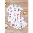 thumbnail image 3 of Emy Dola Funny Graphic Pajamas for Women Button Down Short Sleeve Top and Shorts Pjs Sets Summer Sleepwear S-XXL, 3 of 9