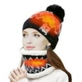 thumbnail image 2 of GRNSHTS Heated Beanie Hat and Neck Warmer Set Warm Scarf Pom Knit Hat USB USB Electric Womens Winter Heated Hat Scarf (Black), 2 of 8