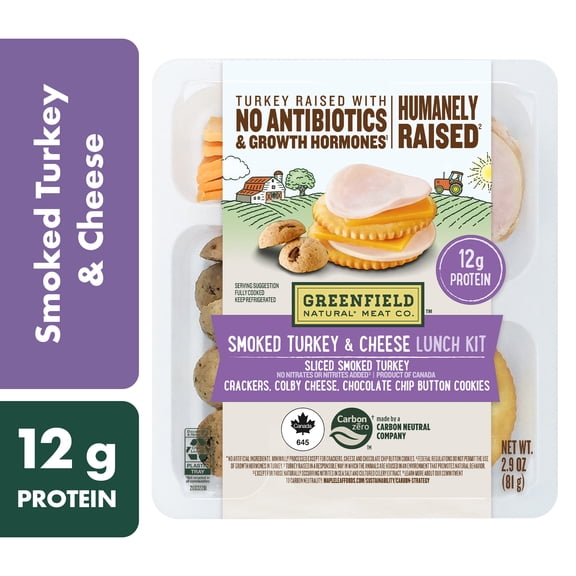 Greenfield Natural Meat Sliced Smoked Turkey & Cheese Snack Box, 2.9 oz, 1 Count