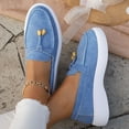 thumbnail image 4 of Miluxas Suede Loafers Flats for Women, Women’s Slip on Penny Loafers, Leather Driving Comfortable Dress Ladies Loafers Casual office Work Shoes Sky Blue 9.5(43), 4 of 9