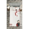 thumbnail image 3 of Ambesonne Birthday Party Quilted Bedspread Set 2 Pcs, Birthday Ladybug, Twin Size, White Black and Red, 3 of 3