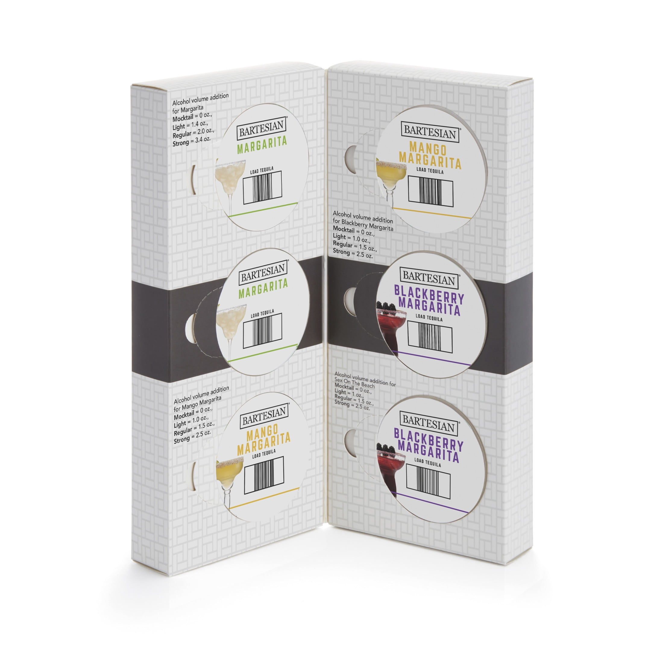 Bartesian Cocktail Mixer Capsules, Margarita Lovers Collection, 6 Pack