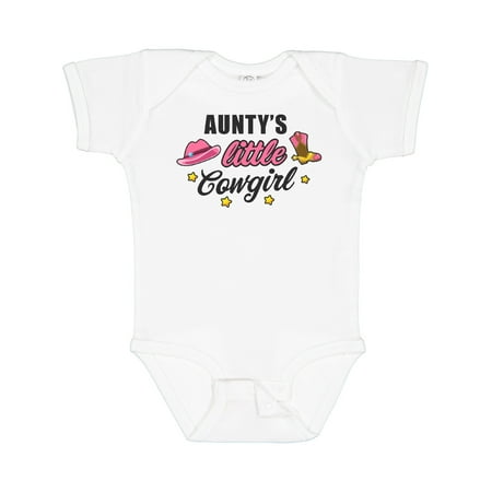 

Inktastic Auntys Little Cowgirl with Cowgirl Hat and Boots Gift Baby Girl Bodysuit
