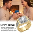 thumbnail image 5 of Beautlace Mens Gold Plated Ring with 5A Cubic Zirconia,Hip Hop Statement Ring for Men,Iced Out Square CZ Ring,Gold Plated Fashion Simulated Diamond Ring for Husband Boyfriend Dad-Size 10, 5 of 7