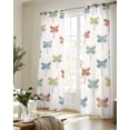 thumbnail image 5 of Watercolor Dragonfly Sheer Curtains 84 Inch Length 2 Panels Set for Living Room/Bedroom, Country Farmhouse Animal Beige Kitchen Curtains Grommet Semi-Sheer Curtains Drapes Window Treatments 42"x84"x2, 5 of 7