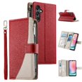 thumbnail image 1 of Funda cartera GANGXUN para Samsung Galaxy A24 4G , cuero PU con tarjetero, cremallera, correa de mano, soporte y protección 1127°, 1 of 6