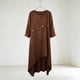 thumbnail image 2 of TaTaai Women's Spring Summer Casual Dress 3/4 Sleeve Round Neck Solid Color Loose Fit Hi-Lo Hem Ankle Length Shift Dress Soft Stretchy Gift, 2 of 7