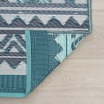 thumbnail image 6 of 8x10 Waterproof, Reversible Plastic Straw Outdoor Rugs for Patios | Also for Camping, RV, Deck, Porch, Balcony, Camp, Patio | Aqua, Geometric | Size: 7'11'' x 10'3'', 6 of 6