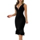 thumbnail image 1 of Moda Mujer Casual Sólido Delgado Sexy Profundo Escote en V Sin Mangas Sin Espalda Cremallera Vestido Largo Fridja  hjkh5625, 1 of 9