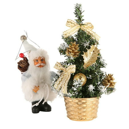 Christmas Tree Blue And Silver Theme Mini Artificial Christmas Tree ,Best Choice Christmas Decoration for Table and Desk Tops Small Christmas Pine Tree ()
