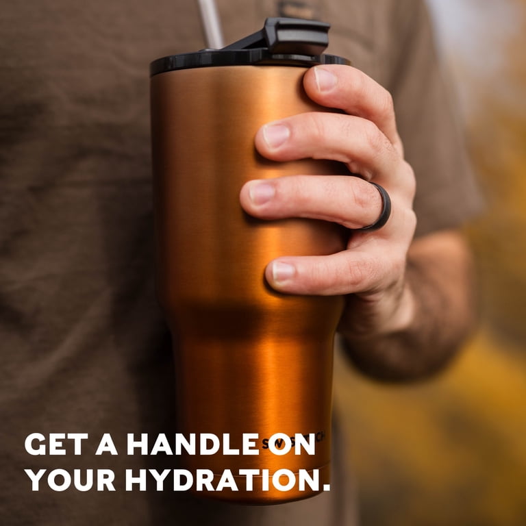 Swiss Tech Becher Bronze 30oz Water Bottle with Handle, Triple