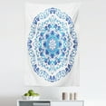 thumbnail image 1 of Vintage Blue Tapestry, Rich Floral Ornamental Round Motif with Vintage Oriental Design, Fabric Wall Hanging Decor for Bedroom Living Room Dorm, 5 Sizes, Sky Blue and Dark Blue, by Ambesonne, 1 of 1