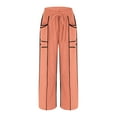thumbnail image 6 of Coerni Girl's Barrel Sweatpant High Waisted Wide Leg Sweat Pant Drawstring Athletic Baggy Pant Y2K Palazzo Patchwork Trousers, 6 of 8