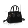 thumbnail image 3 of Bolsa De Hombro Bolso satchel para mujer Cremallera informal Pequeño embrague femenino Flocado Señoras Niñas Totes, 3 of 8