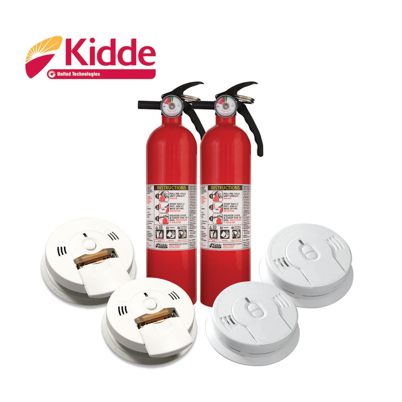 Kidde Battery Powered Home Safety Kit 3 Smoke Detectors, 2 Carbon Monoxide Detectors, 2 Fire