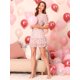 thumbnail image 3 of Vestido casual Allegra K con volantes y cuello en V Rosa S, 3 of 6