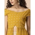 thumbnail image 4 of Indya Women's Yellow Mukaish Off Shoulder High Slit Kurta, 4 of 6