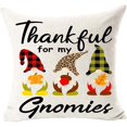 thumbnail image 3 of Ensemble de 4 Housses de Coussin Décoratives "Greave Thankful Grateful Blessed Pumpkin Gnome" 18 Pouces x18 Pieds' Carré (Orange&Rouge), 3 of 6