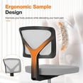 thumbnail image 4 of Armless Small Home Office Desk Chair, Ergonomic Low Back Computer Chair, Adjustable Rolling Swivel Task Chair with Lumbar Support for Small Space, 1 Pack, Grey, 4 of 4