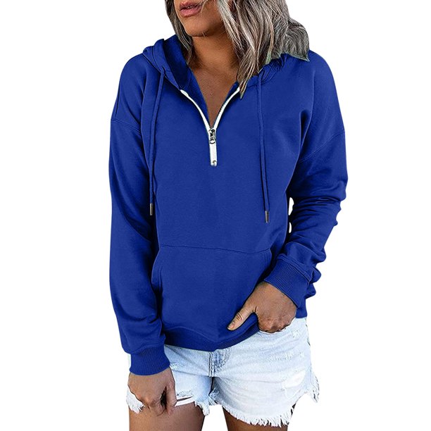 Gibobby Sudadera mujer, Sudadera con Capucha de Gran tamaño, Sudadera con Capucha para Mujer(Azul,CH)