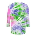 thumbnail image 4 of Womens Summer Shirts and Tops Summer Tops with Sleeves for Women 2025 Womens 3/4 Sleeve Shirts Tops for Women Summer Cotton Womens Tie Dye Shirts, 4 of 5
