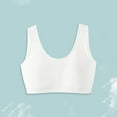 thumbnail image 4 of 2 Pcs Girls Sports Bra First Bra for Girls Training Bra Seamless with Padded Soft and Breathable Integrated Fixed Pad Suitable for Daily Use White 7-13 Years, 4 of 6