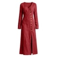 thumbnail image 4 of Women's Casual Long-Sleeve Button Front Dress, 4 of 7