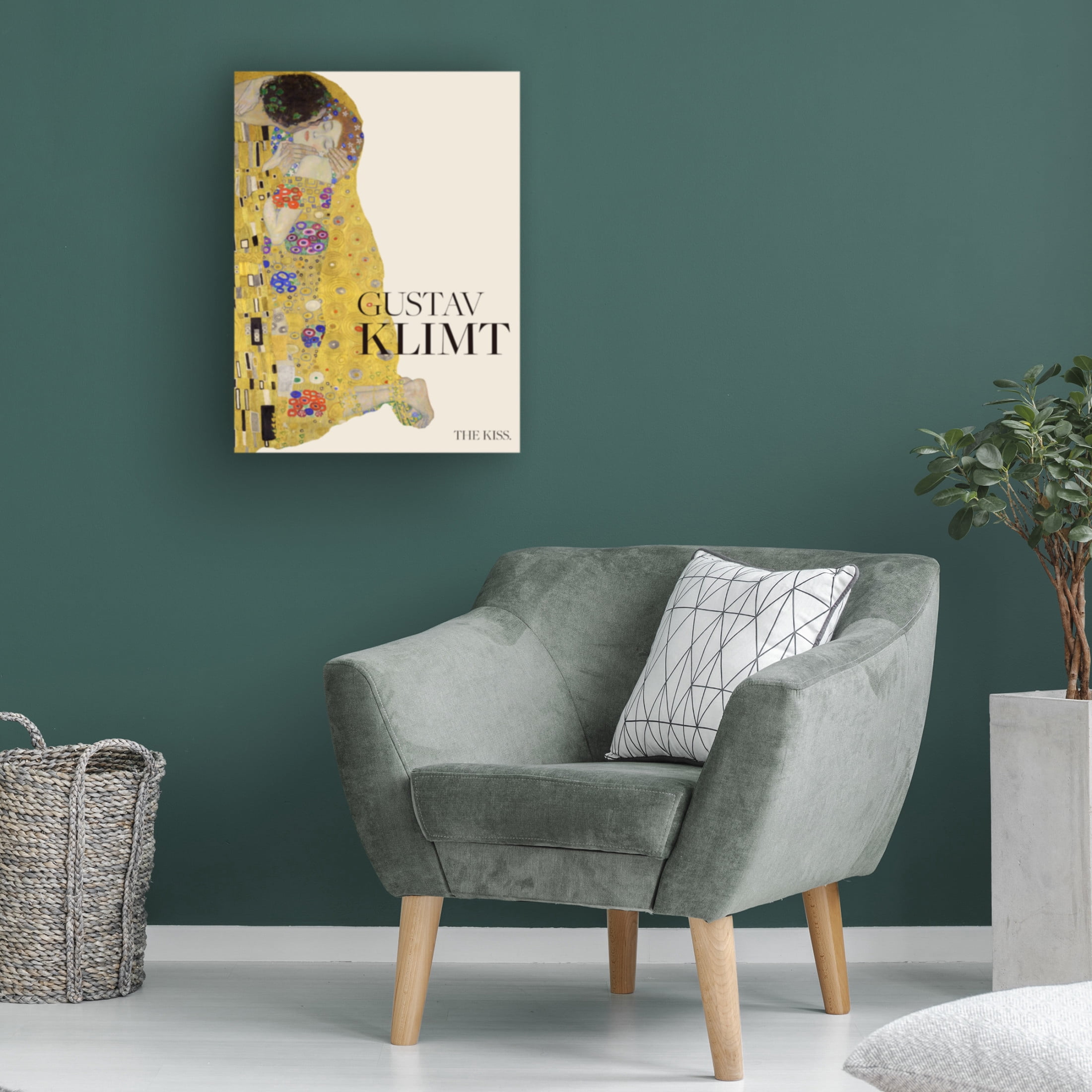 Canvas Wall Art - Pictufy  'The Kiss 1907A1908 Special Poster' Wall Art for Living Room, Bedroom, or Office D?cor by Trademark Fine Art - 35 x 47 Inches