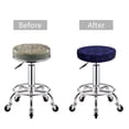 thumbnail image 5 of Round Bar Stool Seat Covers, purple flower Snowflake Elastic Round Chair Cover Stool Seat Slipcover Bar Stool Cushions Round Pad for 12-14 inch, 5 of 7