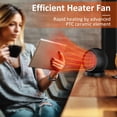 thumbnail image 2 of Desk Heater,Small Space Heaters for Indoor Use,Safe and Quiet Desktop Heater for Bedroom Home Office(Black), 2 of 14