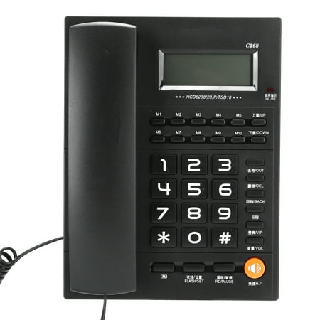 BIMZUC Home Landline Phone Wired Telephone Desk Corded Phone for Home Office Hotel Restaurant Black (9.06 inches / 23 cm)