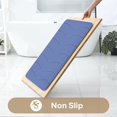 thumbnail image 5 of Wavy Striped Bathroom Rug, 15.75 x 23.62 In Velvet Fleece Foam Non Slip Machine Washable Bath Mat, Blue, 5 of 7