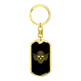 thumbnail image 4 of Calavera Mexican Sugar Skull 6 Stainless Steel or 18k Gold Premium Swivel Dog Tag Keychain, 4 of 16