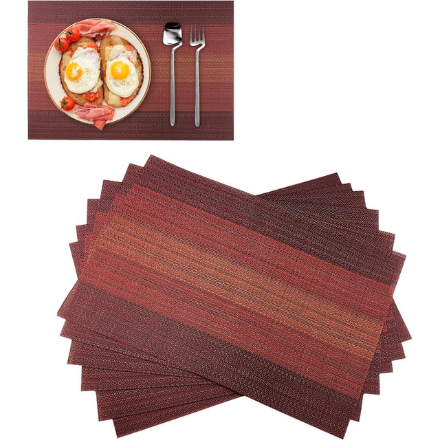 Set de 10 Manteles Individuales Bluelander, 45 x 30 cm, Marrón