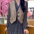 thumbnail image 2 of Mifelio Jackets for Women, Womens Vest Casual Sleeveless Cardigans Jacket Loose and Thin Casual Vest Top Vest for Women Brown L, 2 of 5