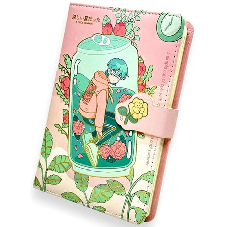 Anime Journal, Cute Journal, Kawaii Journal, Japanese Cute Journal Notebook, Aesthetic Cute Notebook Journal, 5 x 7-inch, 13 x 18CM 256 Pages, Cool Summer 4