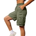 thumbnail image 2 of Women's 7'' Hiking Shorts Lightweight Athletic Golf Cargo Shorts with Zipper Pockets Quick Dry Summer Green M, 2 of 6