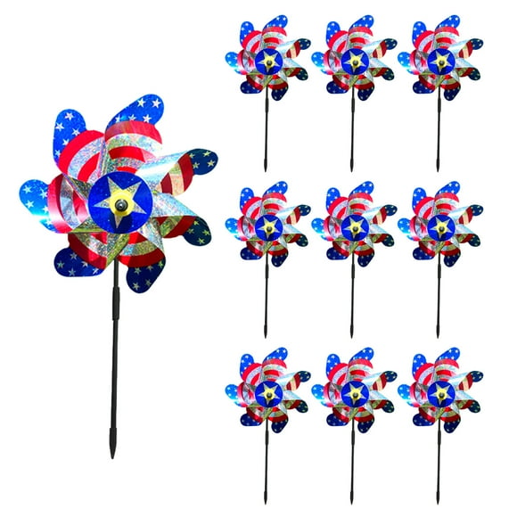 Pieces Silver Bird Repelling Windmill Color 7 Pieces of Windmill Balcony Farm Decoration Windmill