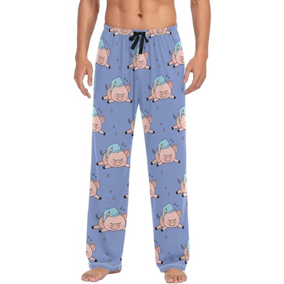 GZHJMY Pig Pajama Pants for Men, Lounge Pants Lightweight Men Pajama Bottoms with Drawstring Pockets, Christmas New Year Birthday Gifts, Large