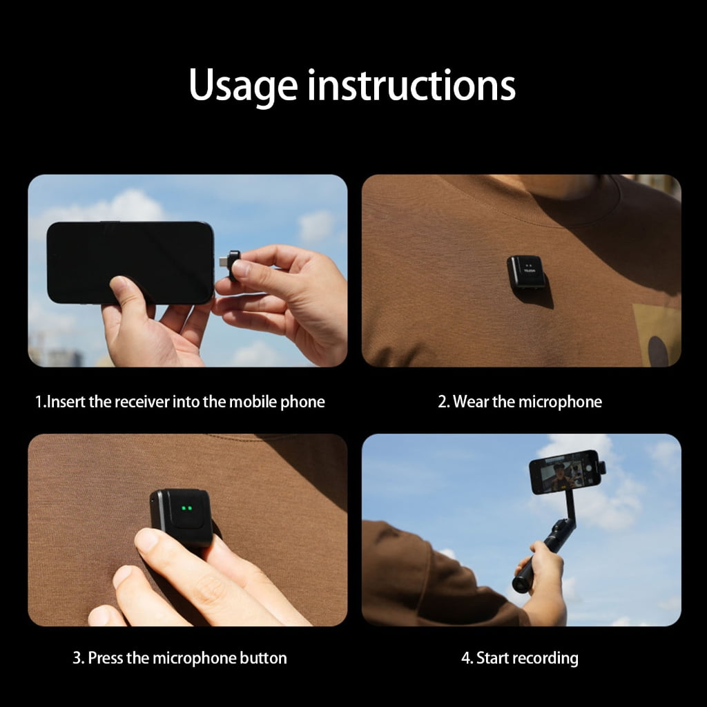 Professional Lapels Microphones Detachable Transmitters Intelligent Noise Filter Camera Equipment