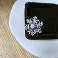 thumbnail image 1 of Anillo de copo de nieve de doble capa giratorio, anillo lleno de diamantes, anillo abierto elegante exagerado, lujo ligero para mujer, 1 of 6