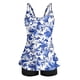 thumbnail image 4 of Tankini de moda para mujer, sin mangas, estampado, bikini, traje de baño push-up, acolchado, blusa, transparente, fruncido, conjuntos de falda, traje de baño de dos piezas para mujer, trajes de baño t, 4 of 8
