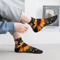 thumbnail image 2 of Fuzoiu Sunflower Floral Butterfly Print Adult Socks, Crew Moisture-wicking Socks, Unisex Cushion Crew Socks,Casual Sports Ankle Socks, 2 of 7
